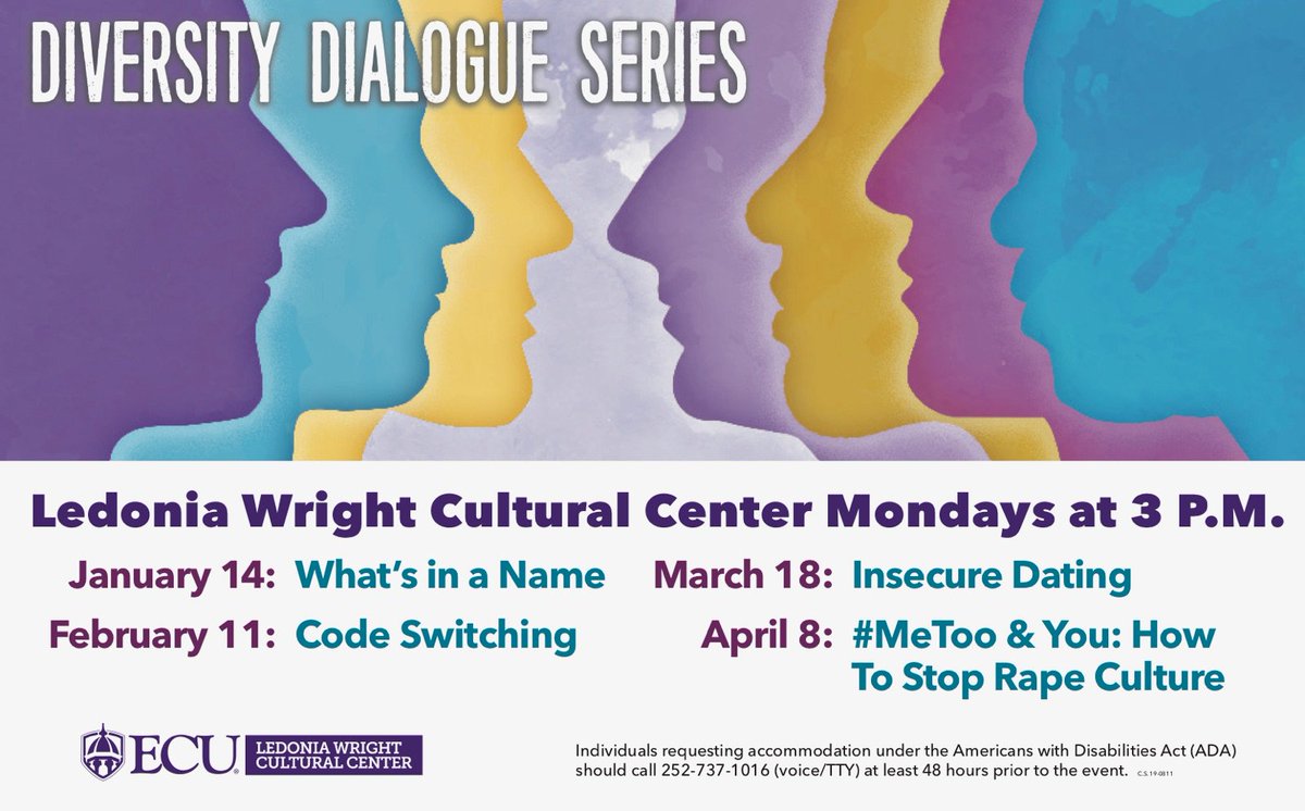 During the Diversity Dialogue Series tomorrow talk about “Insecure Dating” and what it means to you in the Ledonia Wright Cultural Center at 3 pm.  <a href="/LWCC_ECU/">LWCC at ECU</a>