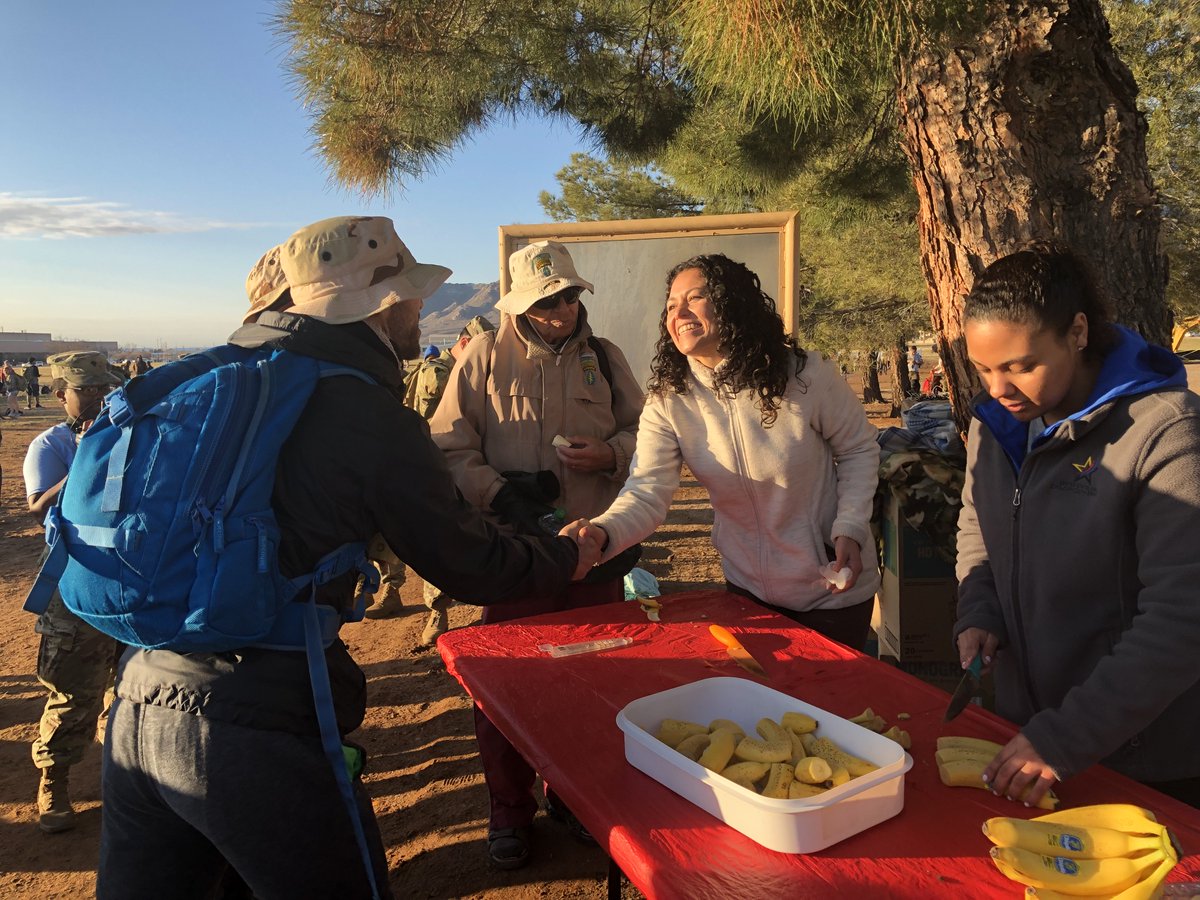 Rep. Xochitl Torres Small volunteering at 30th Annual Bataan Memorial Death March