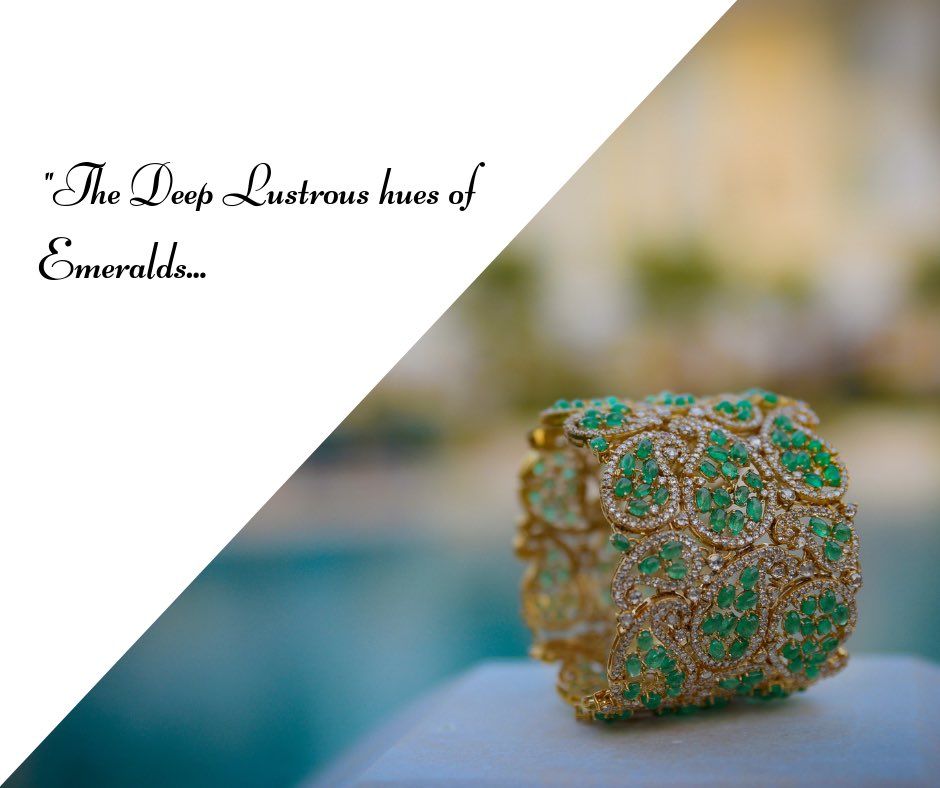 The Roit of Paisleys! A single Persian Motif used to form a beautiful bracelet studded with Diamonds and the deep lustrous hues of green emeralds.. #RoyalJewels #TheWorldOfJadau . . . #Jaipur #WedMeGood #TheRoyalWedding #Wedding #WeddingAffair #BridalSaga