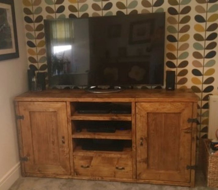 Reclaimed2's tweet image. Sideboard/TV cabinet done last week in its new home #scaffoldboardfurniture