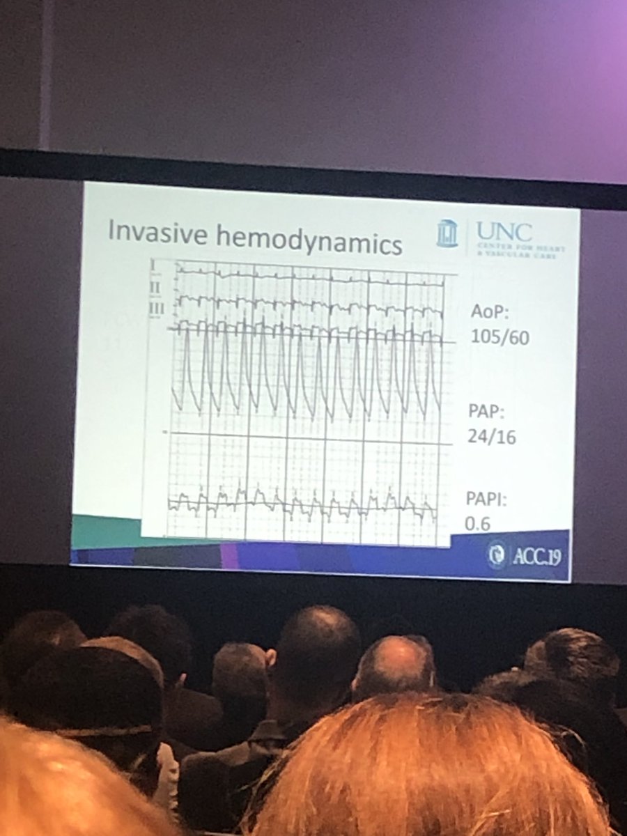 JFleitmanMD's tweet photo. #ACC19 fourth case of RV shock while on inotropes seen presented this weekend... RV shock needs more discussion #RVshock https://t.co/eLHPZ0Wigc