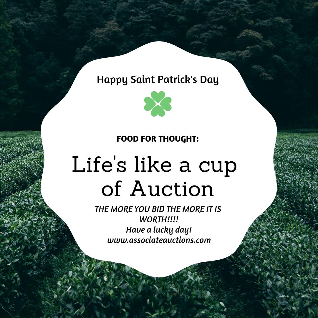 kcdaniel's tweet image. Happy St Patrick's Day from Associate Auctions! Use the Luck of the Irish to win the upcoming auction on March 20th at 10AM -  associateauctions.com/auctions/real-…