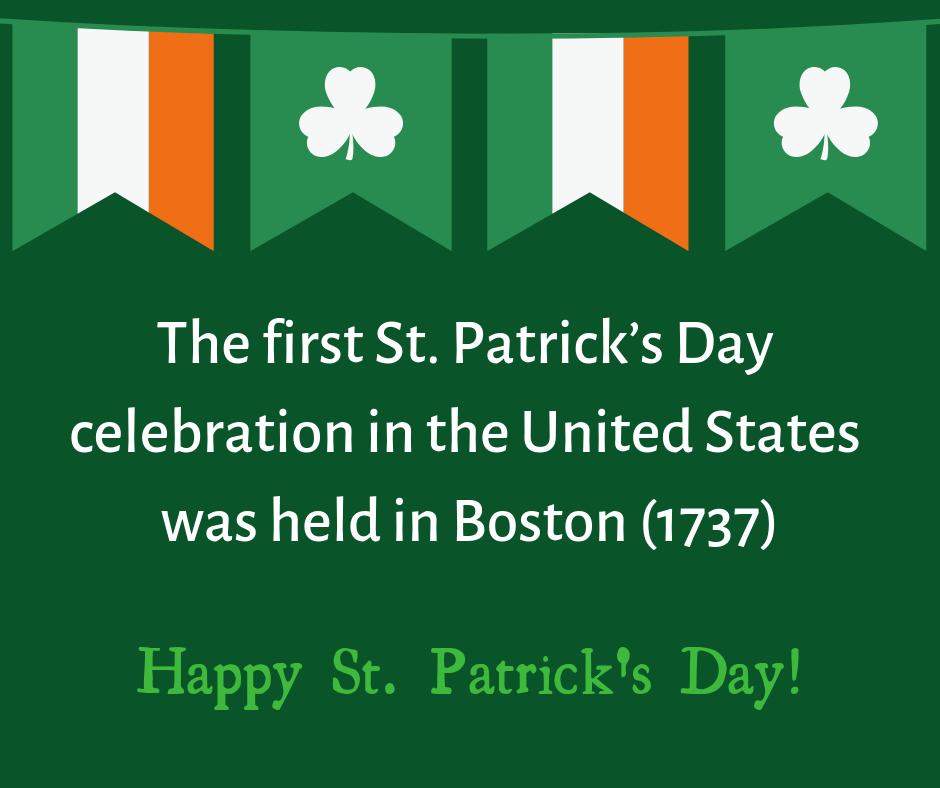 tregarongolf's tweet photo. Did You Know? ☘ The first St. Patrick’s Day celebration in the United States was held in Boston (1737) Happy St. Paddy's Day from all of us! https://t.co/hueqFFyIpN