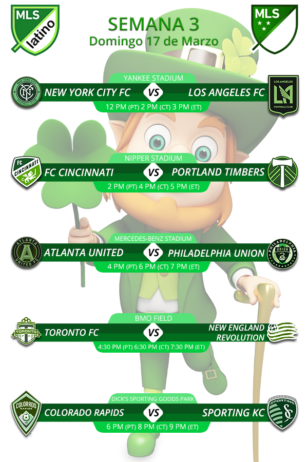 MLSLatinoOk's tweet photo. Se viene otra jornada repleta de fútbol soccer en la @futbolMLS 
A disfrutar de un día #green #verde #StPatricksDay y mucho #futbol https://t.co/NepLlzbQ7C