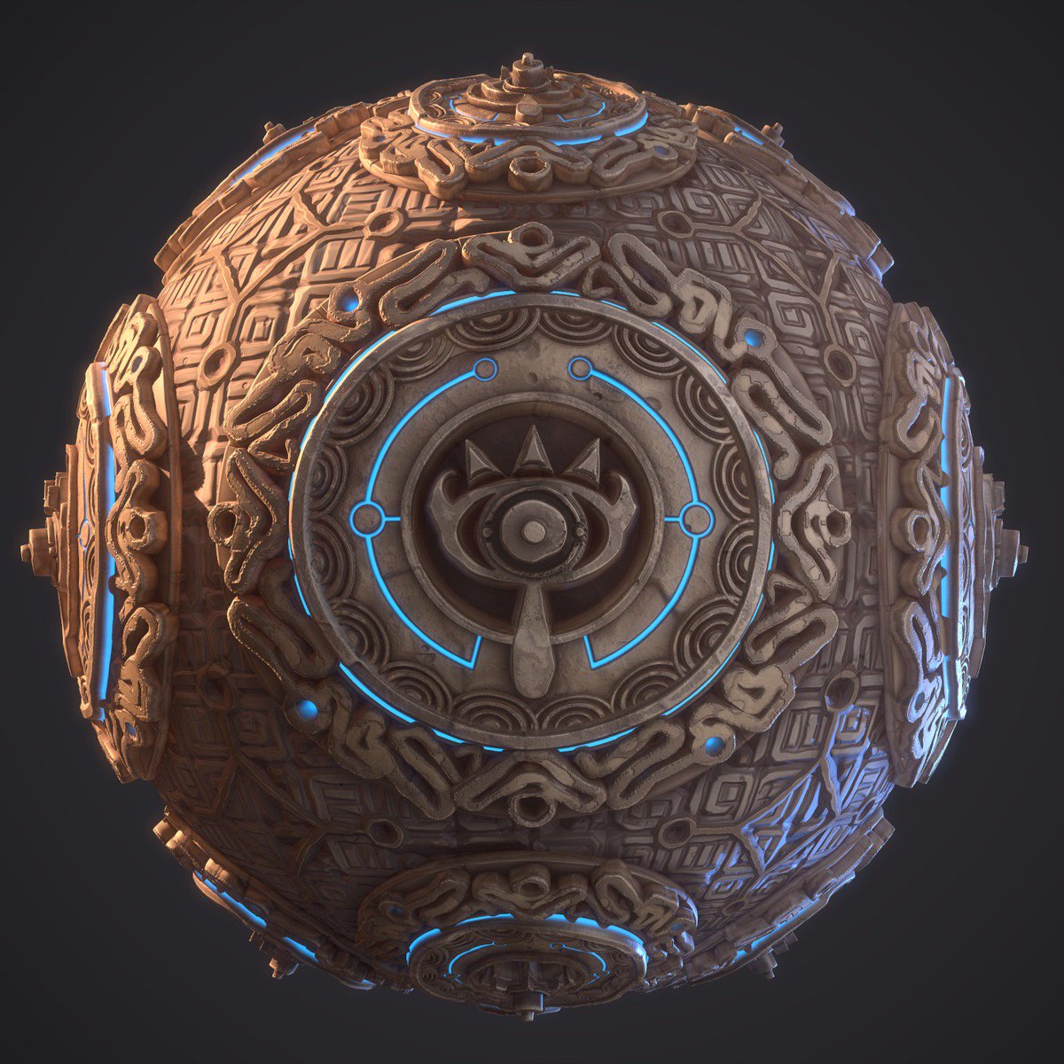 TOBLAR0NE's tweet photo. Did a little Legend of Zelda/Breath of the Wild Fanart with Substance Designer. Sheikah material inspired by the shrines in BotW. #gameart #SubstanceDesigner @Allegorithmic #madewithsubstance uploaded on my artstation https://t.co/VmRbarsKFP https://t.co/u8guZSVUvP