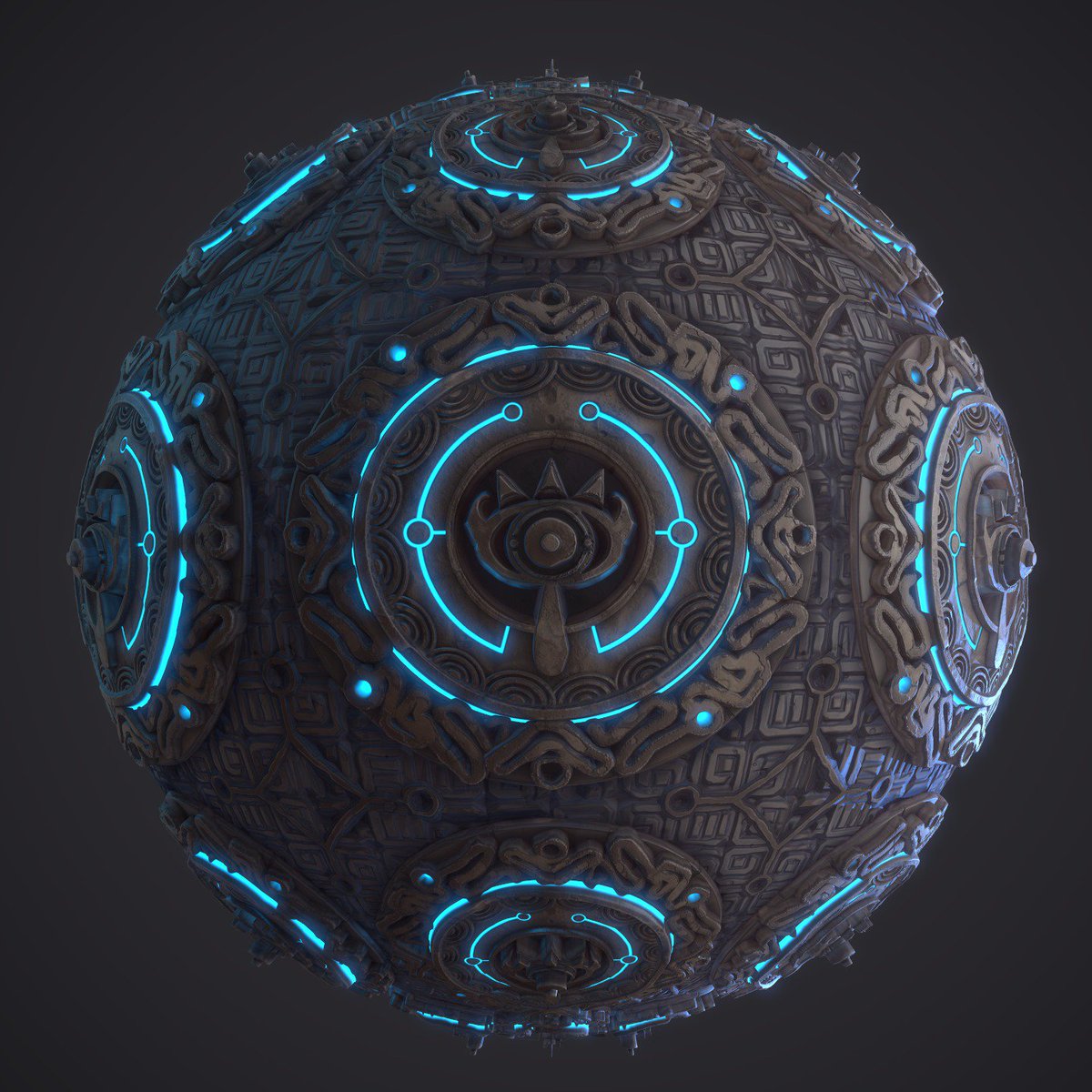 TOBLAR0NE's tweet photo. Did a little Legend of Zelda/Breath of the Wild Fanart with Substance Designer. Sheikah material inspired by the shrines in BotW. #gameart #SubstanceDesigner @Allegorithmic #madewithsubstance uploaded on my artstation https://t.co/VmRbarsKFP https://t.co/u8guZSVUvP