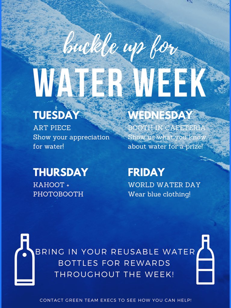 HumberviewGTAC's tweet photo. Get ready for National Water Week y’all!! From photo booths, to quizzes, to Kahoots, and candy + prizes, stop by the commons and the caf this week to learn all about water conservation!! https://t.co/Az3E4XCpwH