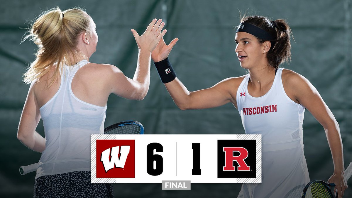 BadgerWTennis's tweet photo. The #Badgers are now 3️⃣-0️⃣ in Big Ten action after picking up a 6️⃣-1️⃣ win at Rutgers! #OnWisconsin https://t.co/ArVpvDl4pd