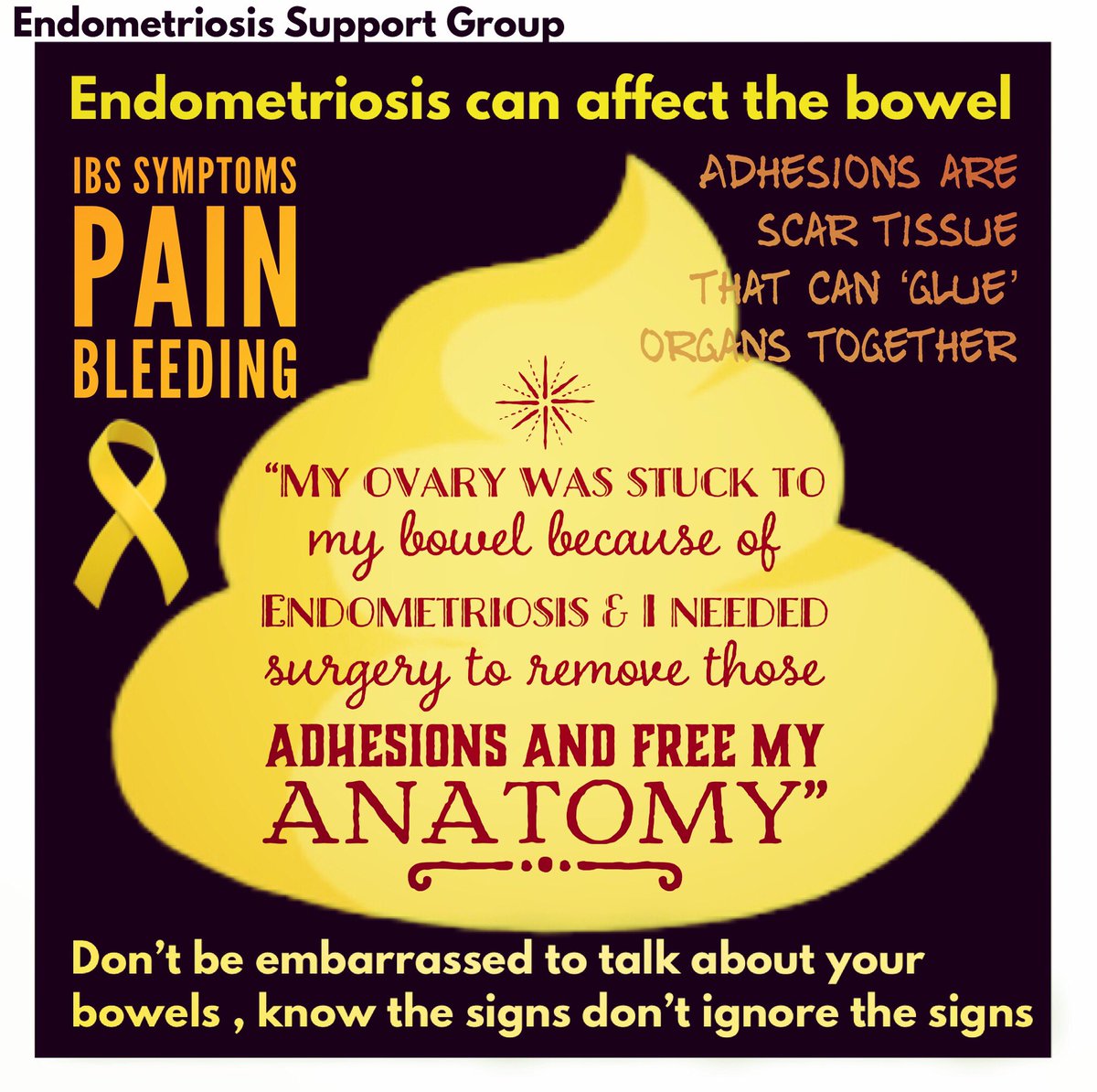 EndoHelpGroup's tweet image. #Endometriosis #EndometriosisAwarenessMonth #endometriosisawareness #bowelendometriosis #IBS