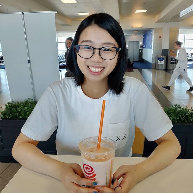SternUC's tweet photo. Hi everyone, I’m Lucy! I am a Junior in the BS in Business and MS in Accounting Dual Degree Program with a second concentration in Computing &amp; Data Science. Just enjoying a smoothie before boarding the plane and travel to our new #SternISP location at #C… https://t.co/b9fRlsYPKw https://t.co/HifwZ4r0K6
