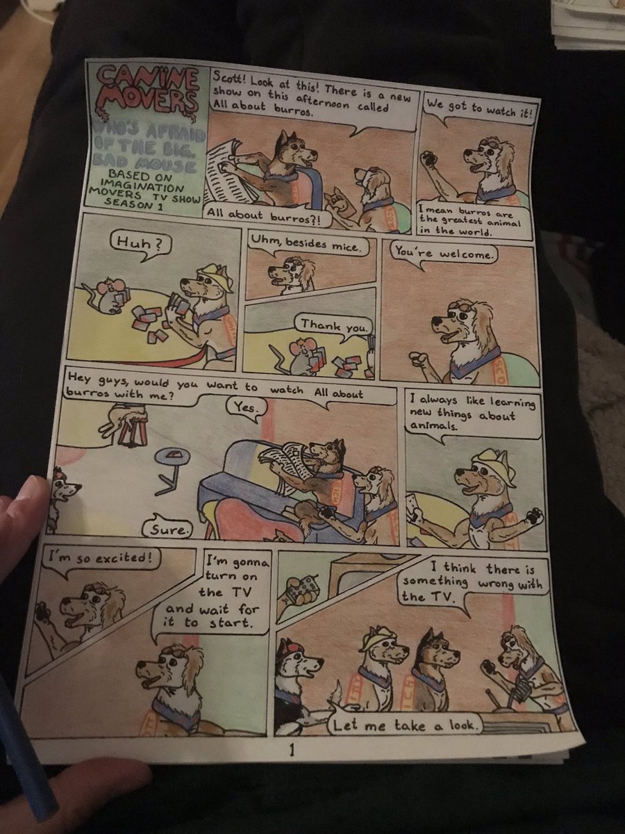 canine_movers's tweet photo. A rainy day and no special plans resulted with lots of time for Canine Movers. Yay! 😃🐾 So I was able to complete the first page and I’m on a good way with second page too.
#CanineMovers #basedonimaginationmovers #movers https://t.co/iNwYNoQTvJ