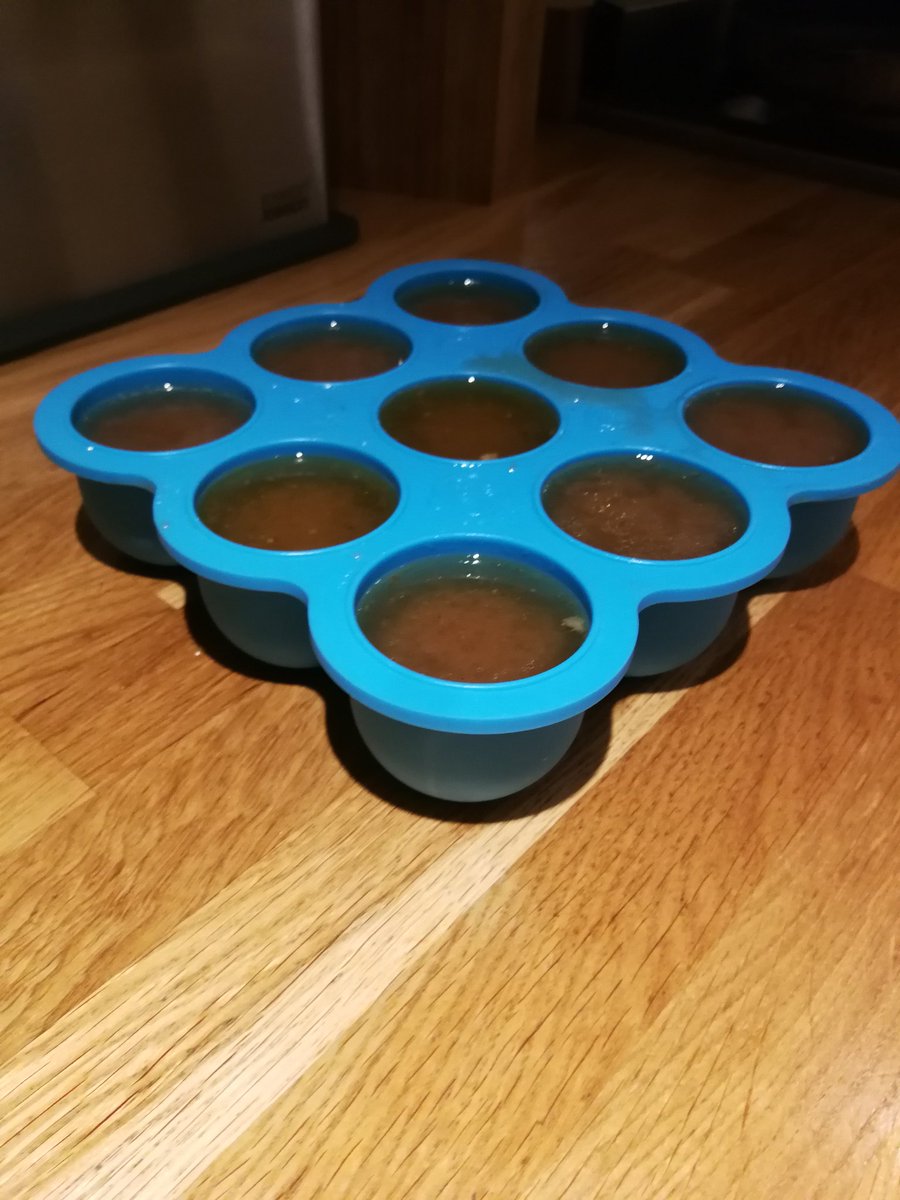 Beef and pig bone broth ready for freezing before being added to all sorts of meals. Making sure there is 0 waste from meat