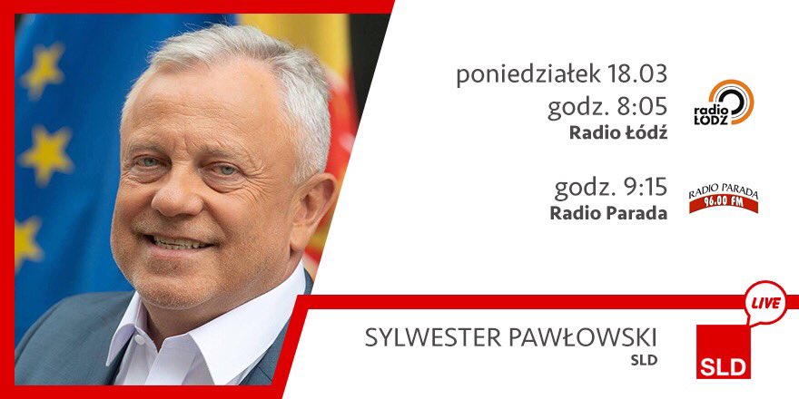 __Lewica's tweet image. #SLDwMediach: Sylwester #Pawłowski jutro o godz.8:05 w @radiolodz i 9:15 w @ParadaRadio