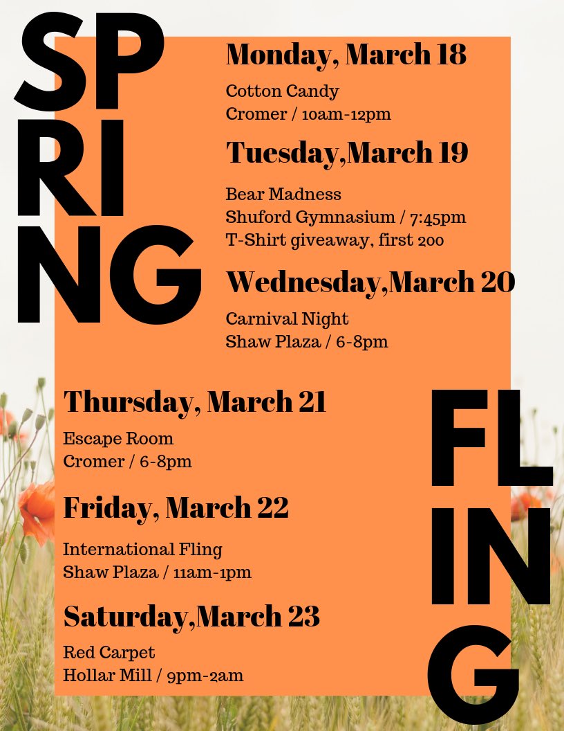 lru_cab's tweet photo. Spring Fling begins TOMORROW! Can you believe it? We have been preparing for this all year, and it’s finally here! Catch us tomorrow in Cromer and get yourself some free cotton candy! 🌺🌸🌼🌷🌻 @lenoirrhyne https://t.co/dEz0fLdShM