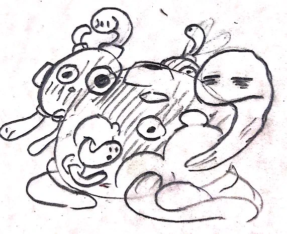 i don't typically post traditional stuff here because it's always so so messy but i've been designing/redesigning a lot of cross gen evolutions lately. These are just random ones i think are cool 
