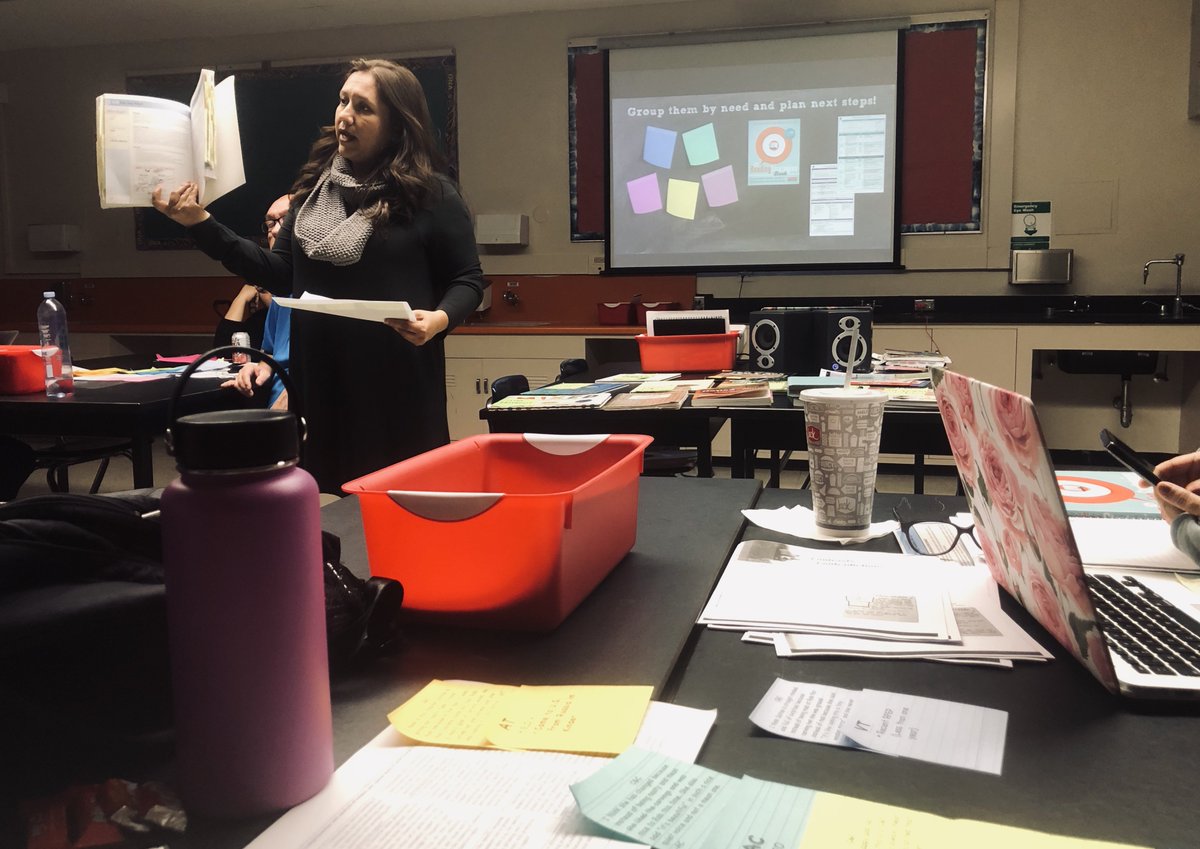 gardnerstschool's tweet photo. Teacher Leader Rebecca Cabrera presents Notice and Note as a strategy to deepen iELD instruction at the MMED Teacher Fellowship at Bret Harte MS. Go Ms. Cabrera! @lausdmmed #ield #deld #comprehensiveeld #balancedliteracy #eld #noticeandnote @LAUSD_LDWest @LASchool https://t.co/Wfts8AoUop