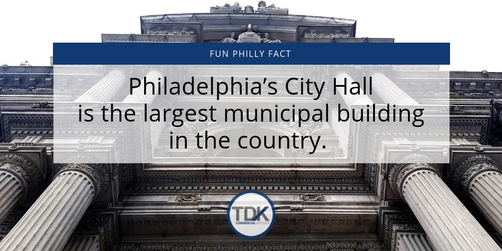 TDKCA2's tweet photo. #PhillyFunFact: #Philadelphia’s City Hall is the largest municipal building 🏛️ in the U.S. 🇺🇸

#philly #commercialrealestate #realestate https://t.co/qDiZlH73aT