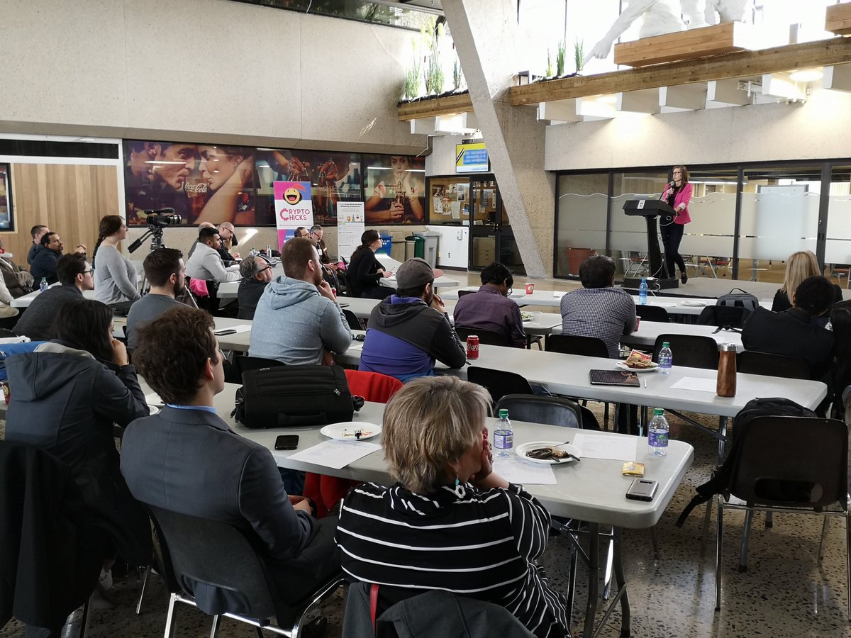 muhammad_a_khan's tweet photo. @crypto_chicks @uLethbridge @OlgaPlokhuta The March 16th keynote by @OlgaPlokhuta was a highlight of the #BCHack2019 finale. Many from the who's who of #Lethbridge tech scene wanted to make contact with @crypto_chicks https://t.co/RCyKLlAcml