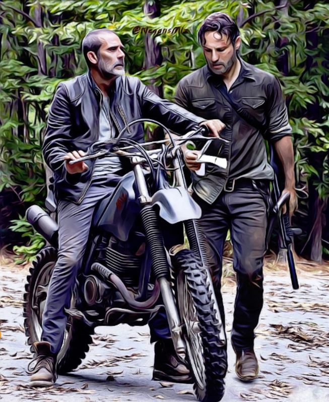 NegansMiz's tweet photo. what if #Negan will be banished in the #TWD s9 finale and he runs into #Rick, who is looking for #StuffAndThangs and that's how this mysterious #SpinOff starts.. ๐โค๏ธ https://t.co/yg9nABJfLm