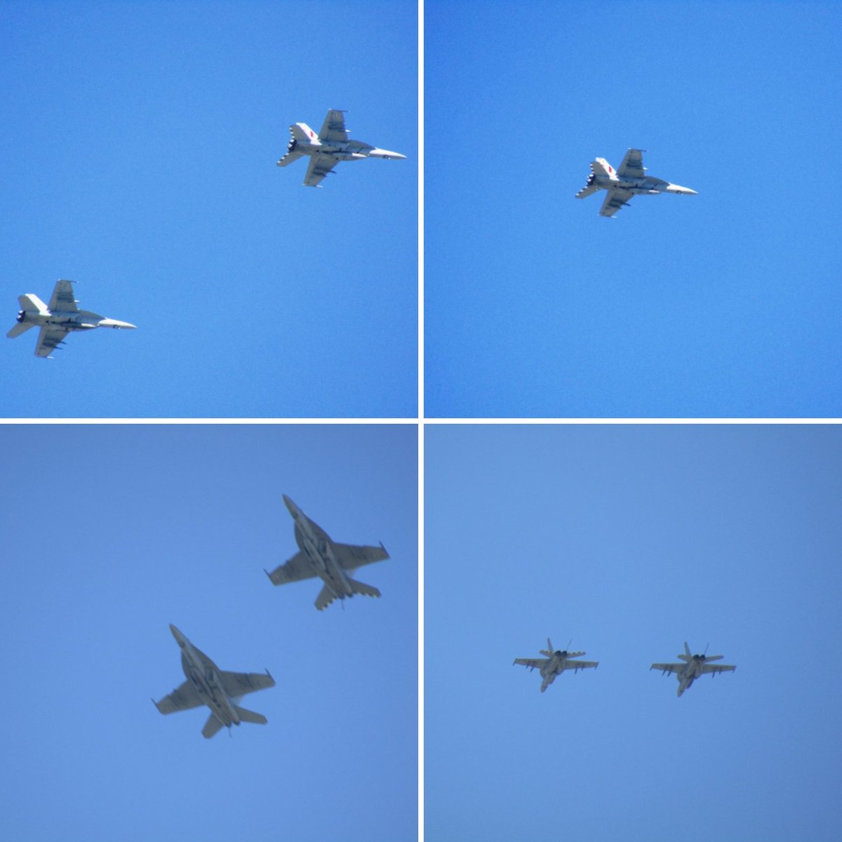Got a nice #surprise while visiting #BrackettField in #laverne #california today: These #F18 #Hornet #fighters of  #vfa22, the #FightingRedcocks from #NAS #Leemore, circled the airport and then swooped over the #AutoClub400 @NASCAR #race in #Fontana. #AvGeek