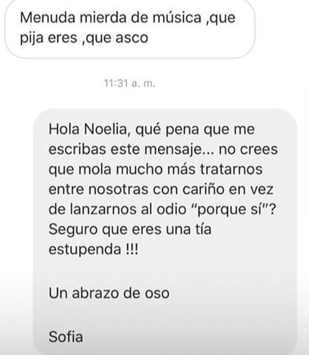 alexdeanta's tweet photo. Este es un gran ejemplo de educación y civismo. @SofiaEllar da una lección de respeto y educación a un #hater de #instagram https://t.co/XYlvmePYtu