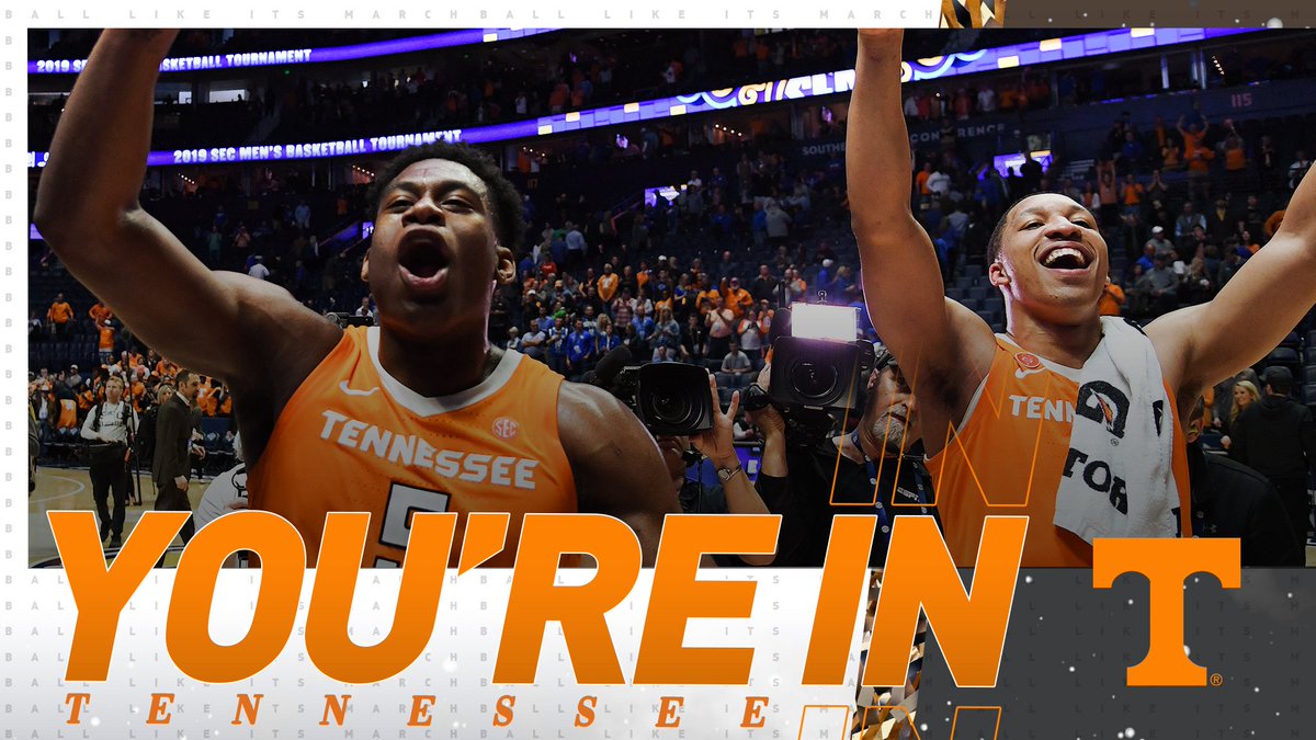 MarchMadnessMBB's tweet photo. Tennessee is DANCING! 🕺

#SelectionSunday | @Vol_Hoops https://t.co/M2M39L05Hp