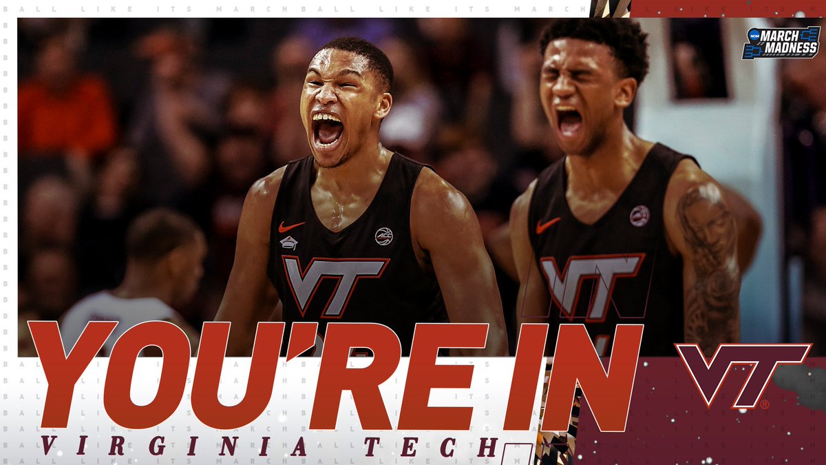 Virginia Tech is DANCING! 🕺

#SelectionSunday | <a href="/HokiesMBB/">Virginia Tech Men's Basketball</a>