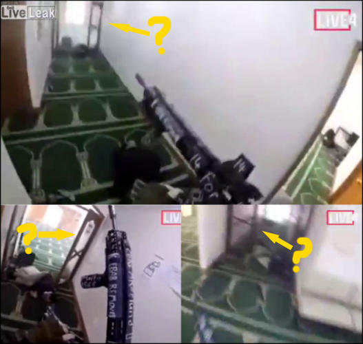 CrisisArtist16's tweet photo. Another #MosqueMassacre oddity (or is it a Miracle?🧚‍♀️) It seems as if the many barrages of bullets fired by Tardant down the ol' hallway weren't enough to break the glass in the glass doors🐵🙈🙉🙊🤔 #psyop #hoax https://t.co/u9njBm40Ac