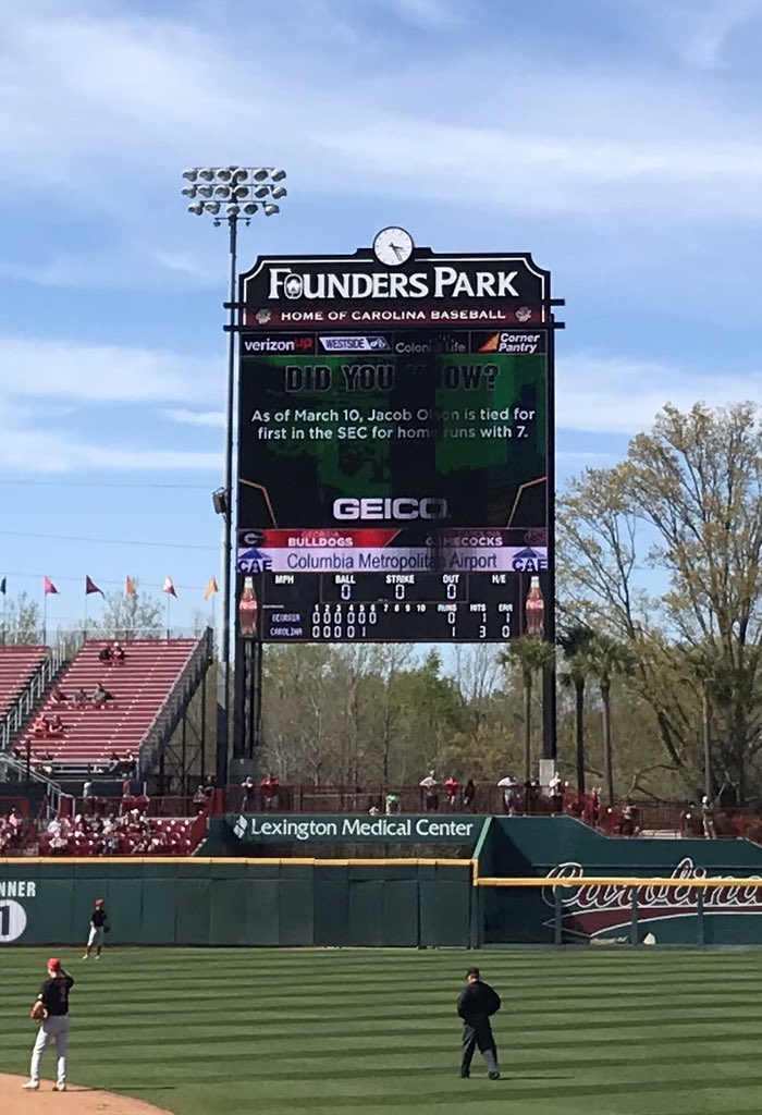 MAHS_WBL's tweet photo. MAHS Alumni Jacob Olson tied for most HR this season in the SEC, maybe his today put him ahead! #gamecocksbaseball https://t.co/QTUUM3ooeg