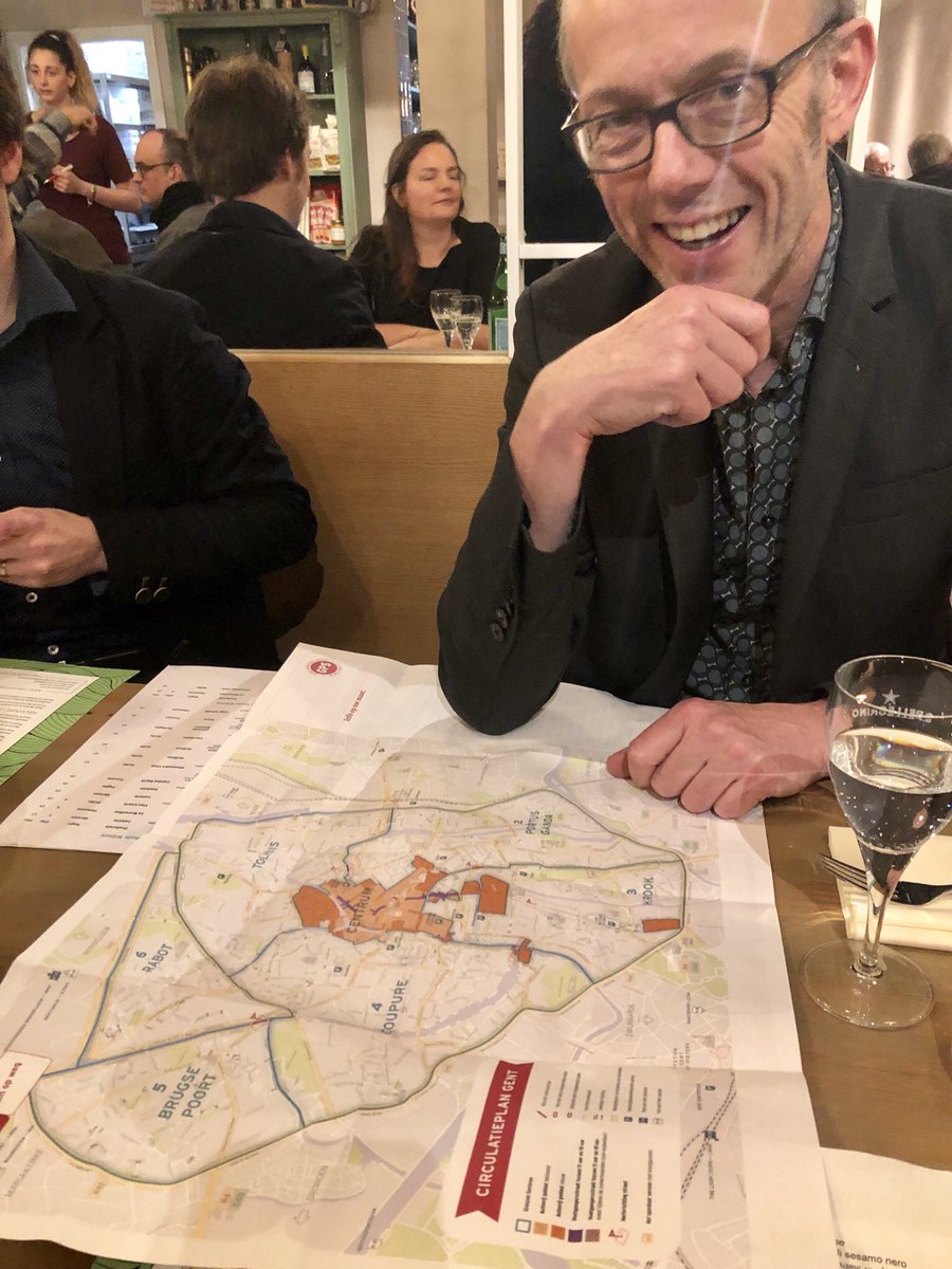 What city went from 14% of all trips by bike in 2001, to 22% by 2012, then leaped to 30% in 3 years by 2015, &amp; 35% by 2018? Thanks to #Ghent, Belgium’s Deputy Mayor <a href="/filipwatteeuw/">Filip Watteeuw</a> for sharing the secrets of their urban biking transformation (with jumps in walking &amp; transit too).