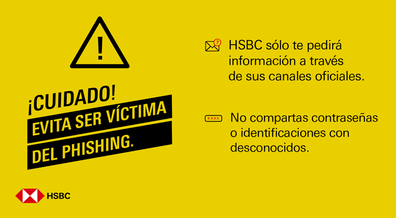 HSBC_MX's tweet image. Conoce el Phishing, el fraude electrónico que pone en riesgo tu información confidencial y tu dinero. ⚠️Protégete ⚠️