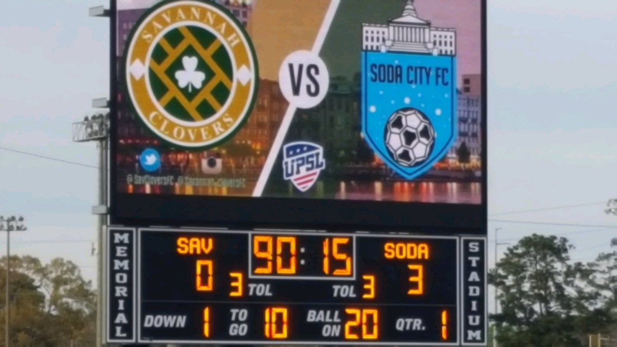 SodaCityFC's tweet photo. 🥤🔙🔛🔝
Soda City FC claims the 3-0 rivalry win over @SavCloversFC to move back to the top of the table ahead of next week’s return to Saluda Shoals! #OCOS #UPSLSoutheast https://t.co/vAO4bLSFLh