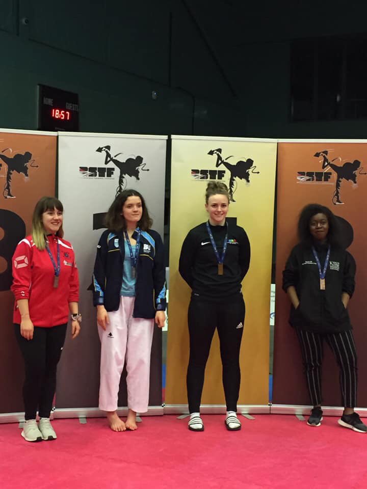 SimAbley's tweet photo. Gold at the BSTF University Nationals 2019 (spring championships) representing East Durham College 
Qualified for the European University Sports Association Championships in Croatia in July👊🏼🥇

Semi-final: 11-0 (got stopped)
Final: 25-0
@EastDurhamCol  @BUCSsport https://t.co/3MjaZQp60z