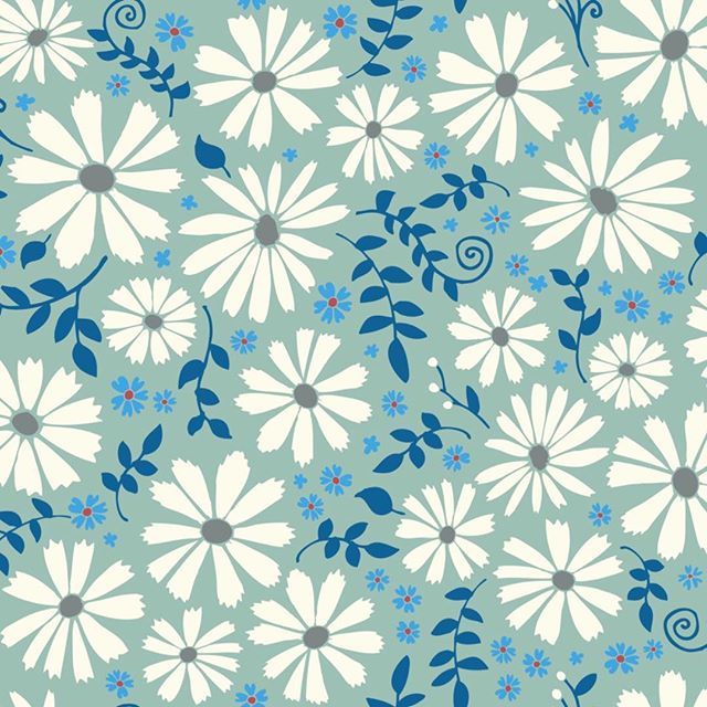 CeccaArt's tweet photo. New to my Spoonflower shop this week - ‘Field of Daisies’ white & blue on sage. As usual I couldn’t help creating a few colour variations which I’ll be releasing over the next few days :-)
⠀⠀
#daisypattern #ceccadesigns #spoonflowerdesigner #patternd… https://t.co/4gaddqNycf https://t.co/DJ0PVTHn7f