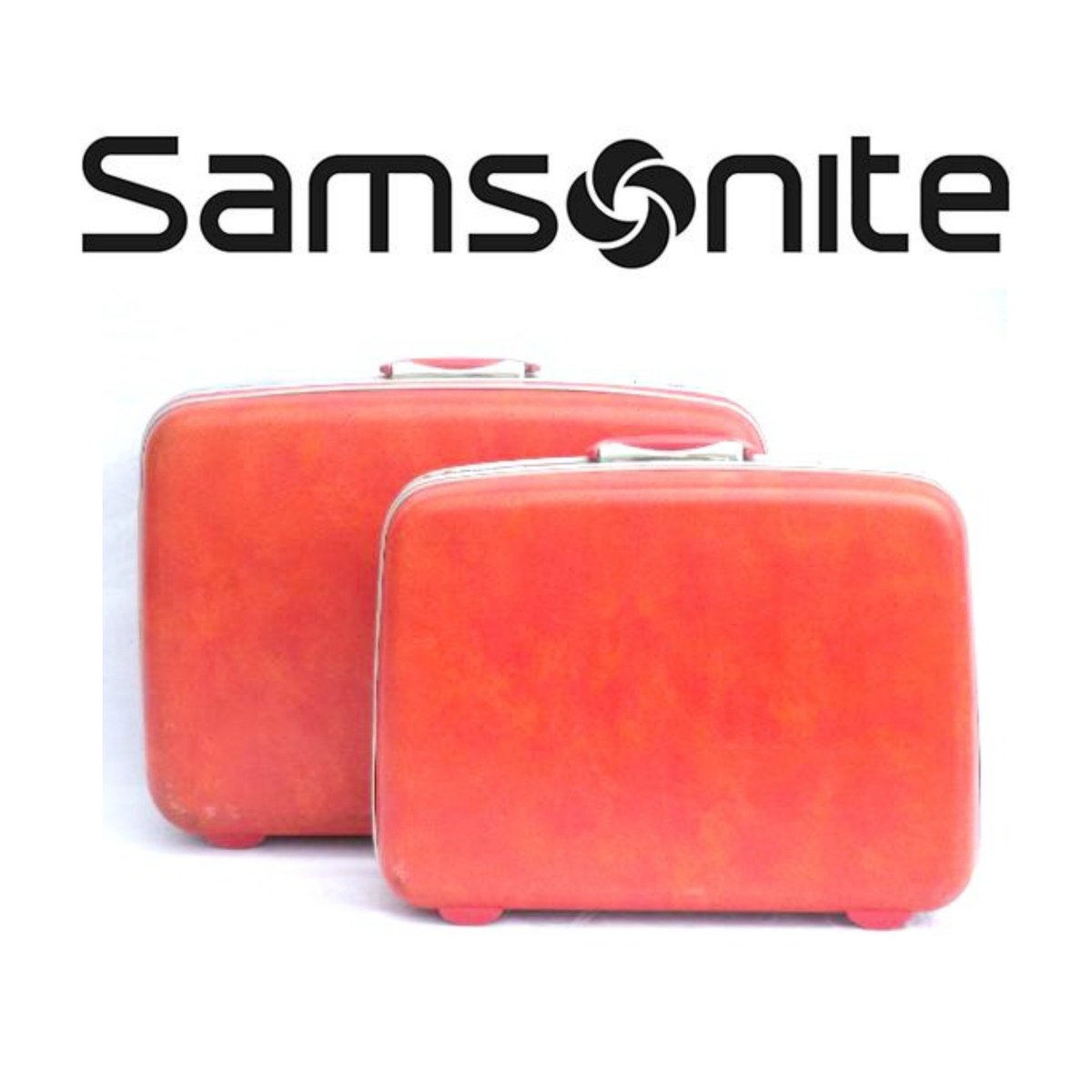 orange samsonite luggage set