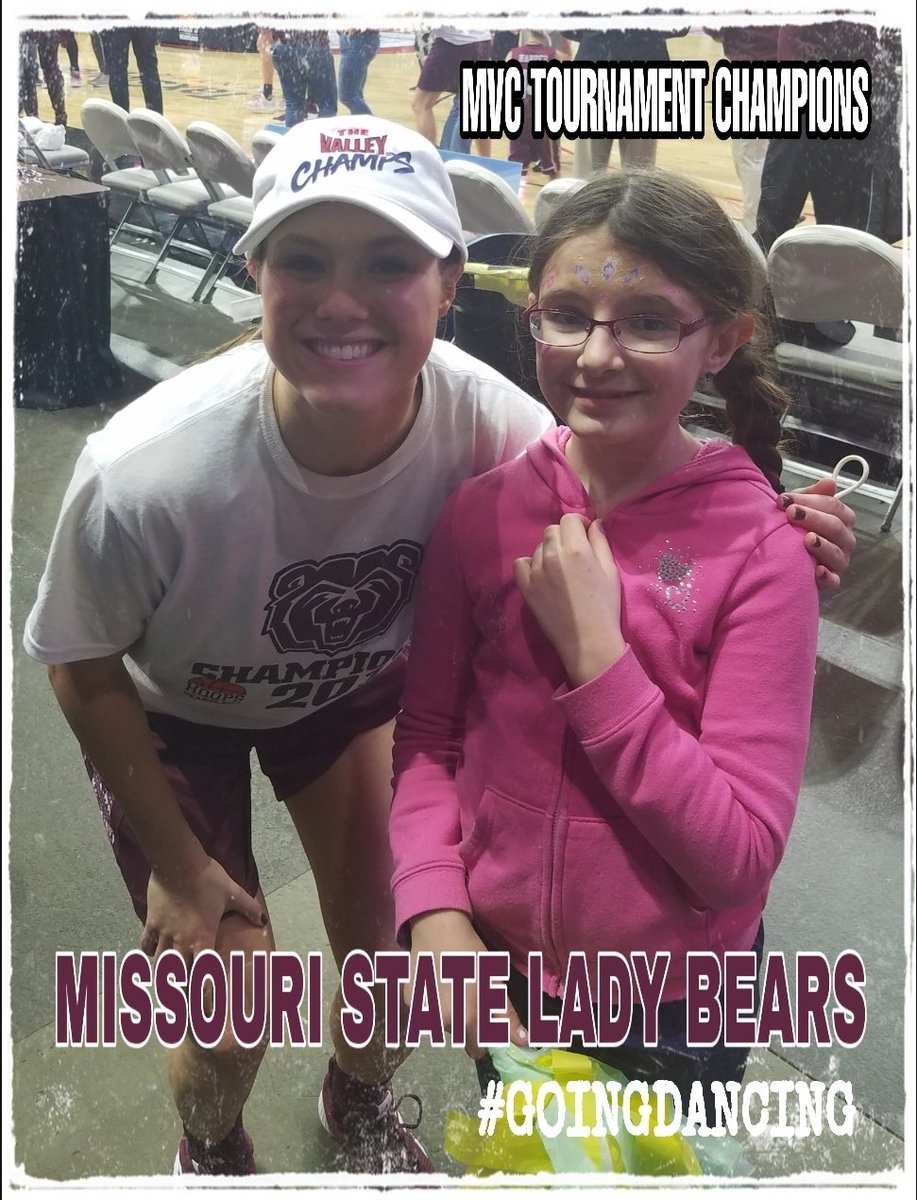 haasmc's tweet image. Congrats to the @MSULadyBears on winning the MVC Tournament!

Thanks to @DanielleGitz for taking a picture w/ Ainsley! #GoDancing