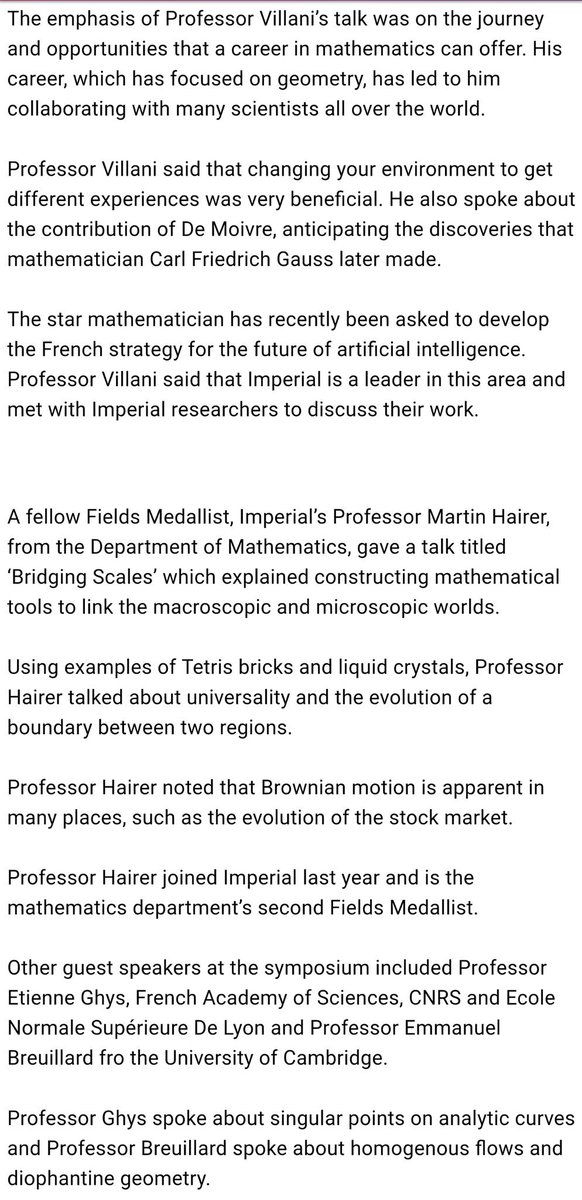 biochemistries's tweet image. 👨‍🏫 Cédric Villani at Imperial, at 2018 launch of UMI*. Worked on &quot;Partial Differ&apos;nt&apos;l Eq&apos;ns, Riemann Geom., #MathPhysics; 2010 Fields medal, kinetic theory of Boltzmann equations, &amp;amp; non-linear #LandauDamping&apos; youtu.be/6DZjBcDfPHs

imperial.ac.uk/news/184039/fi…
*UMI Abraham de Moivre