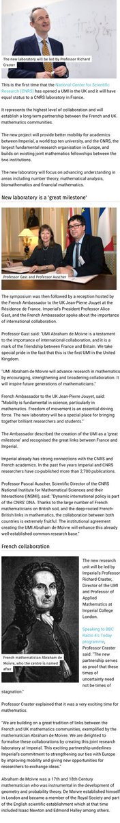 biochemistries's tweet image. 👨‍🏫 Cédric Villani at Imperial, at 2018 launch of UMI*. Worked on &quot;Partial Differ&apos;nt&apos;l Eq&apos;ns, Riemann Geom., #MathPhysics; 2010 Fields medal, kinetic theory of Boltzmann equations, &amp;amp; non-linear #LandauDamping&apos; youtu.be/6DZjBcDfPHs

imperial.ac.uk/news/184039/fi…
*UMI Abraham de Moivre