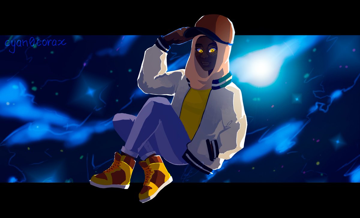 cyan0corax's tweet photo. I don't think this is what they meant by "moonshoes", buddy #OC #digitalart #SpaceSpaceSpace #KNOWLEDGE https://t.co/axYLtMLArQ
