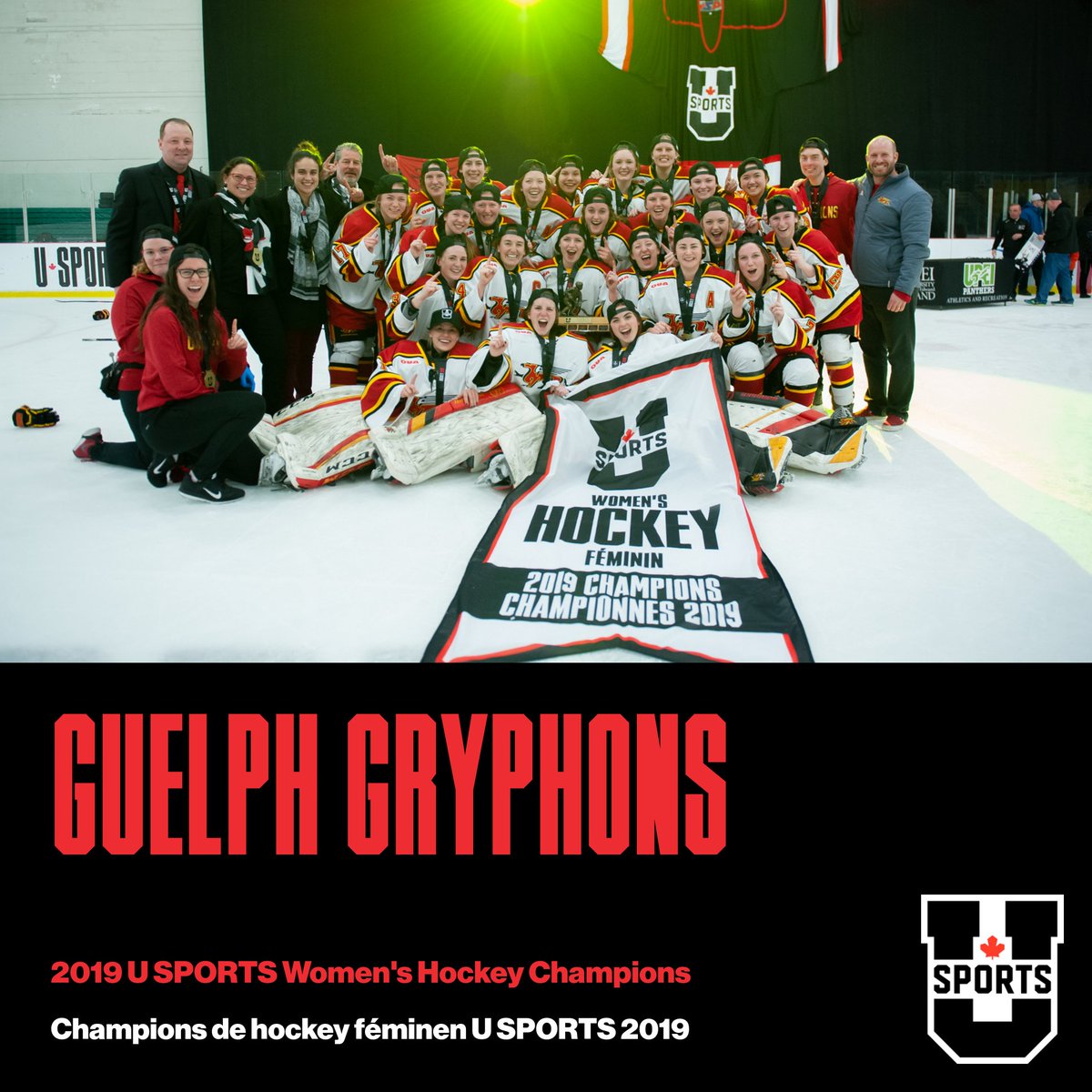 🚺🏒 | Congratulations to the Guelph Gryphons, 2019 U SPORTS Women’s Hockey Champions!

Félicitations aux <a href="/guelph_gryphons/">Guelph Gryphons</a> , championnes de basketball féminin U SPORTS 2019 !

#CHAMPSZN