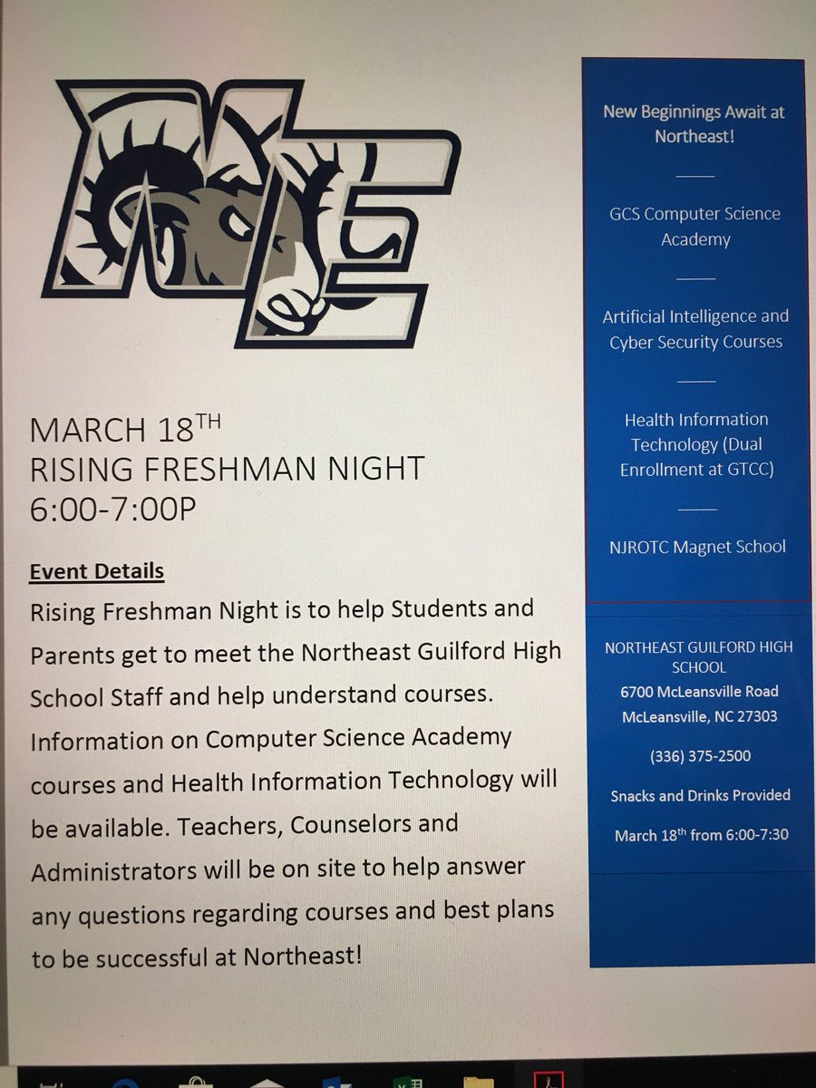 Rising Freshman Night 3/18 starting at 6! Early welcome to RAM NATION! Come and see the amazing things we have to offer!