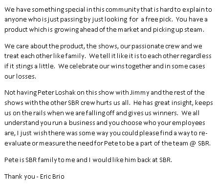 eric_brio's tweet photo. I am a proud #lobag #LABag #lobagger #lobagla for @SBRSportsPicks. I watch just about every show every day and wouldn't have found your site if it wasn't for Peter Loshak. https://t.co/gdDufnGjMV