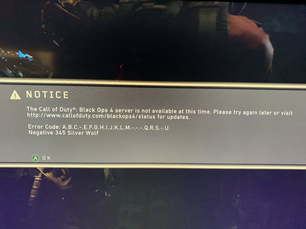 sunilnin's tweet photo. @Activision @ATVIAssist @Treyarch @CallofDuty Why are we getting this stupid Negative 345 Silver Wolf error again! This happened last Friday and now again during Double XP weekend! I just played a few hours ago! WTF!?Not a good way to compete with PUBG, Apex Legends, and Fortnite https://t.co/Qgjp69A91H
