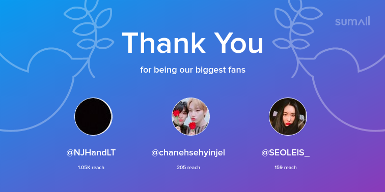 CheBul_Updates's tweet photo. Our biggest fans this week: @NJHandLT, @chanehsehyinjel, @SEOLEIS_. Thank you! via https://t.co/zGU2IAGhM4 https://t.co/5ruPk5Gs33
