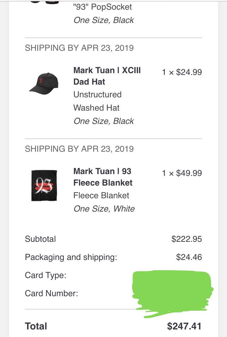 katieLauraW's tweet photo. Well that happened. First and possibly last splurge of 2019 lol. Well worth it tho I'm so excited!!! 💚😍😬#MarkTuan #XCIIIEvolution #Represent93 #XCIII #Got7 #happybirthdaytome https://t.co/DH2jP0ptGE