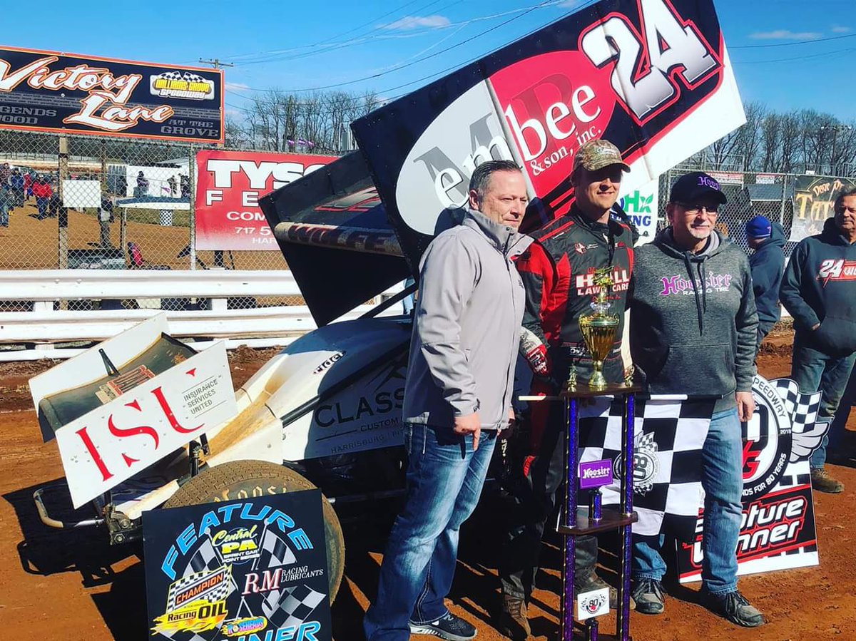 Congrats from #HoosierTire to Lucas Wolfe on winning opening day at Williams Grove Speedway. (pictured with Bob Wirts &amp; Terry Wilcher from Hoosier Tire Mid-Atlantic)