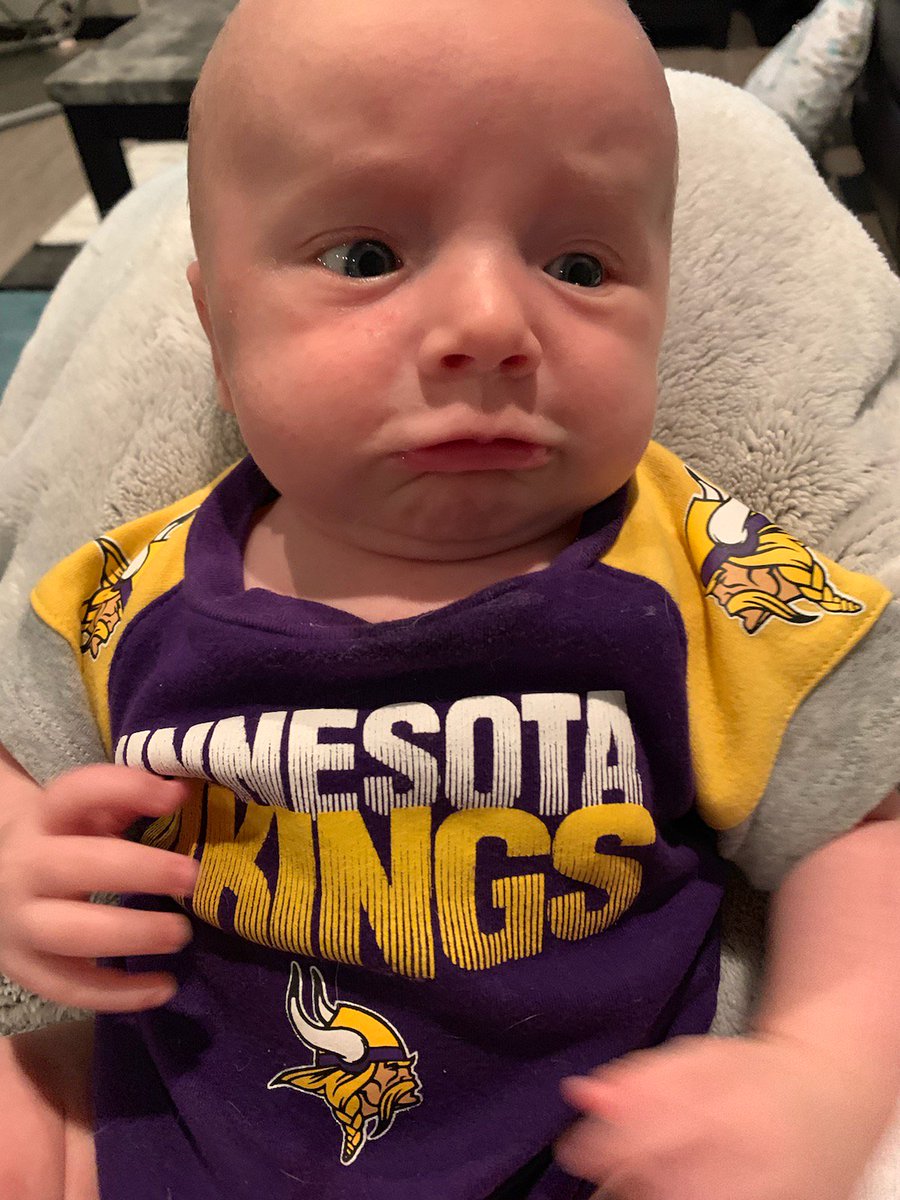 TLukkason's tweet photo. @FallonTonight what it feels like to be born a Vikings fan #tonightshowbabymemes https://t.co/OObAfPKwW2
