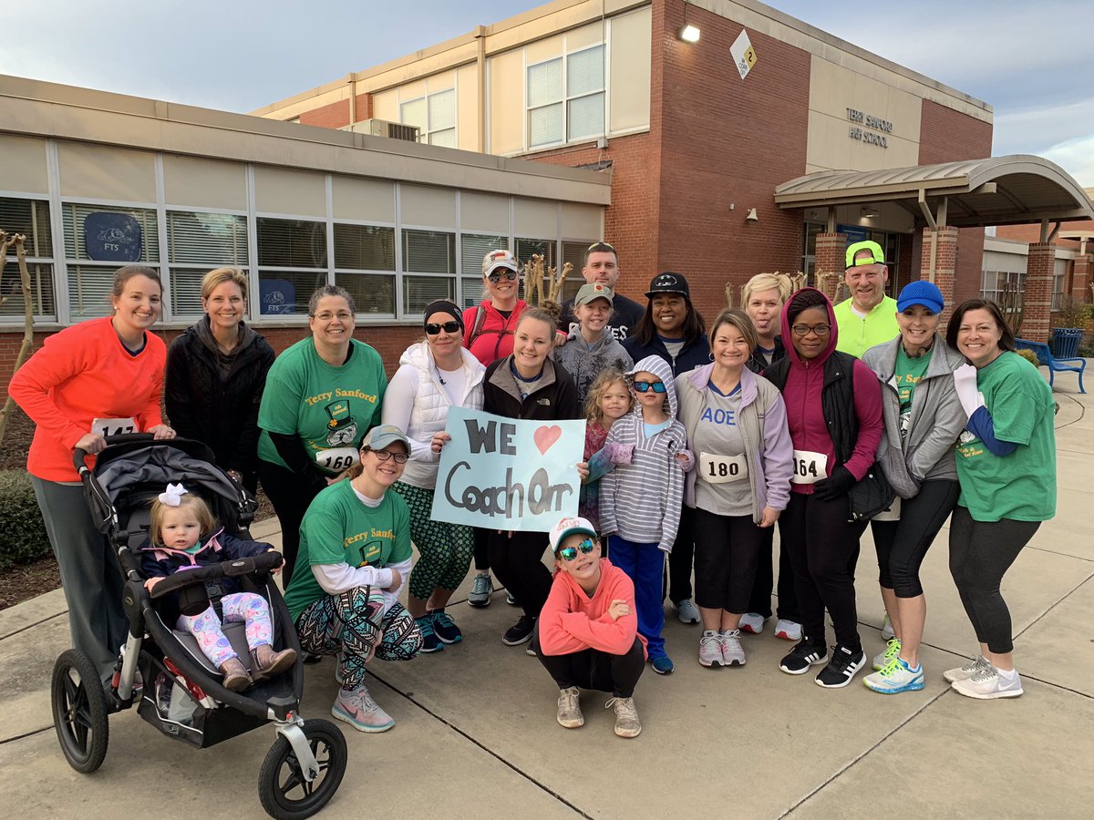 Alma Easom walking/running to support Coach Orr!  Run #orr Walk