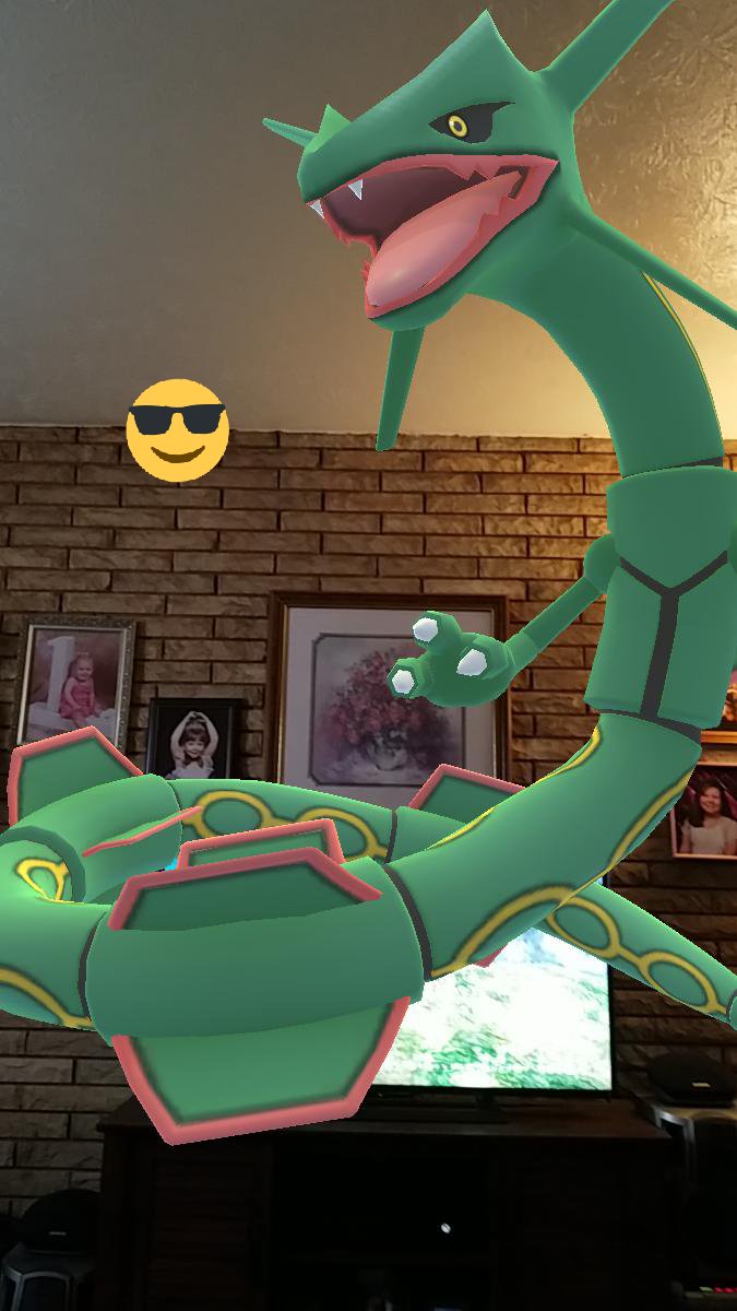KellyHousehold2's tweet photo. Glad to have this one finally 👍 Rayquaza raids this morning w friends n fam were so fun!! #RayquazaRaidWeekend #friendsandfamily #PokemonGO https://t.co/ezNDkztbjz