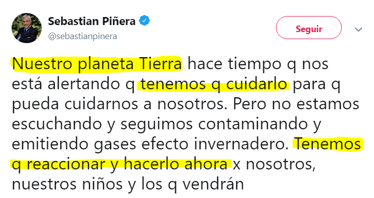 Escazú
"tenemos que cuidar el planeta"
¿Y quién lo dice?
Un caradura q es ACCIONISTA de petroleras y extractoras de carbón, q envenenan el aire,de Pesqueras,cuya pesca de arrastre ha destruido la fauna marina y Forestales q han hecho mierda el suelo y el bosque nativo 
CARERAJA